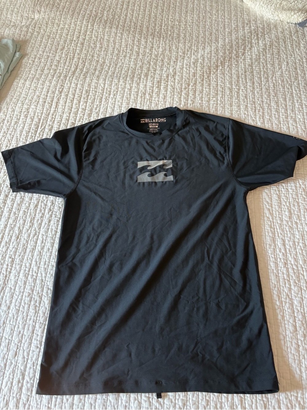 Billabong Black Short Sleeve Tee with Subtle Gray Logor